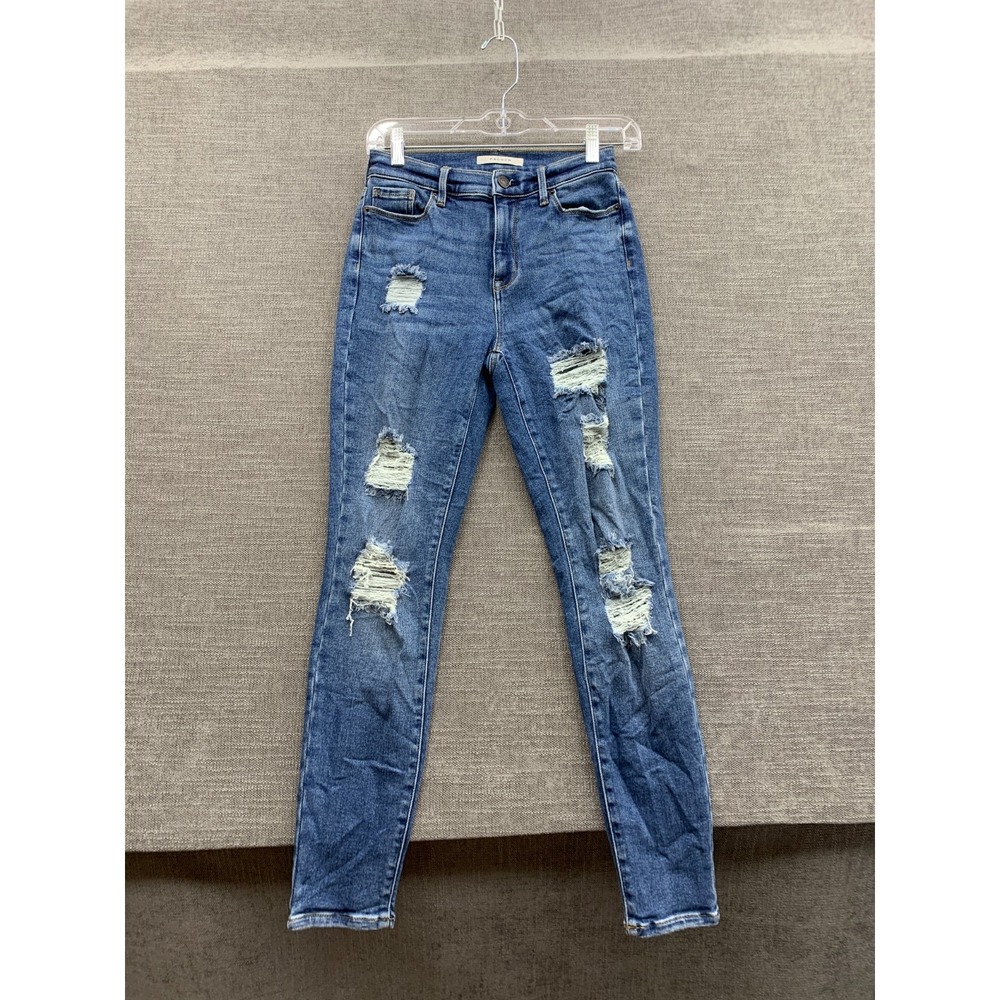 Pacsun Los Angeles High Rise Jegging Jeans Women 25 Blue Denim Distressed Cotton